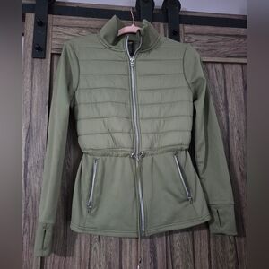 Avia Green Puffer Jacket Quilted Design